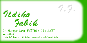 ildiko fabik business card